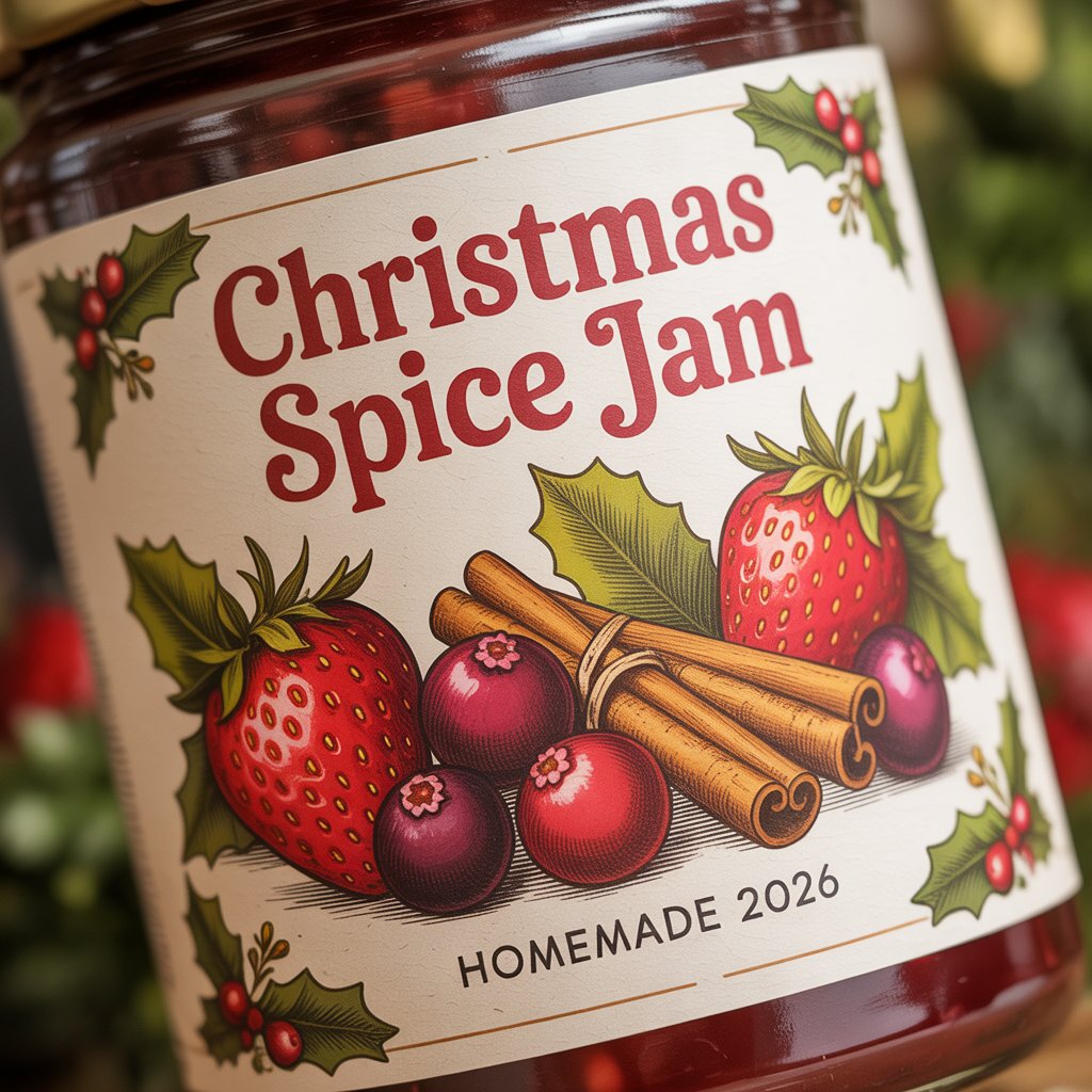 Christmas Spice Jam Packaging Design
